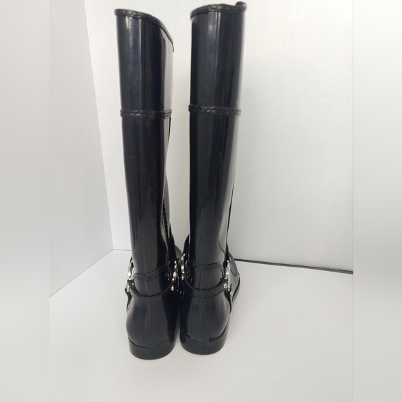 Michael Kors black rain boots 8, rubber tall - Picture 8 of 8